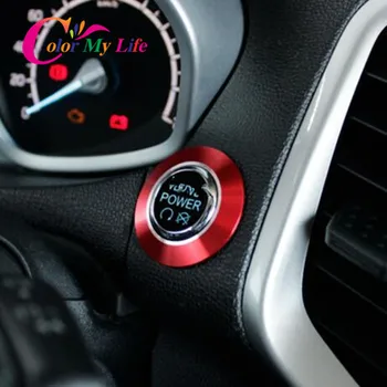 Алюминиевое кольцо для ключей зажигания салона автомобиля Color My Life One Key Наклейка с защитной крышкой Star Stop для Ford C-Max Cmax 2011-2014