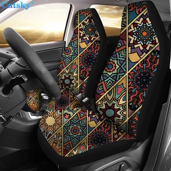 Чехлы для автомобильных сидений в этническом стиле с принтом мандалы, китайского дракона на фоне, несколько цветовых вариантов