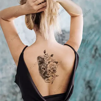 Водонепроницаемая временная татуировка, наклейка, сексуальная девушка с лисьей меткой, цветок Праджня, флэш-татуировка на руке, поддельная татуировка для мужчин и женщин