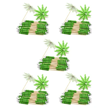 200X зеленых зубочисток из кокосовой пальмы бумажные зонтики Зубочистки ручной работы палочки для коктейльных зонтиков для украшения коктейлей